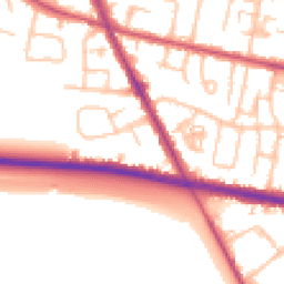 Daytime road noise heatmap for TW15 2AW