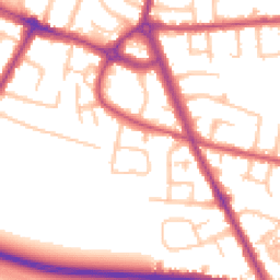 Daytime road noise heatmap for TW15 2BZ
