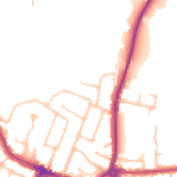 Daytime road noise heatmap for TW15 2JH