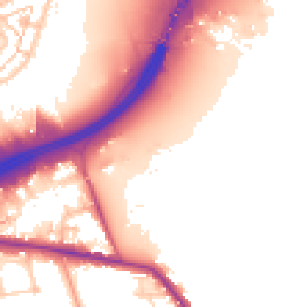 Daytime road noise heatmap for TW16 5AG
