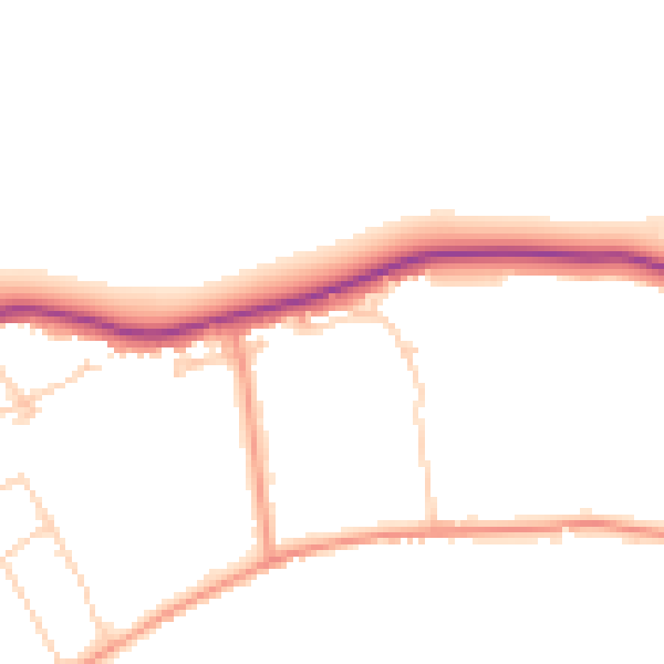 Daytime road noise heatmap for TW16 5AT