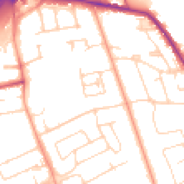 Daytime road noise heatmap for TW16 5BA
