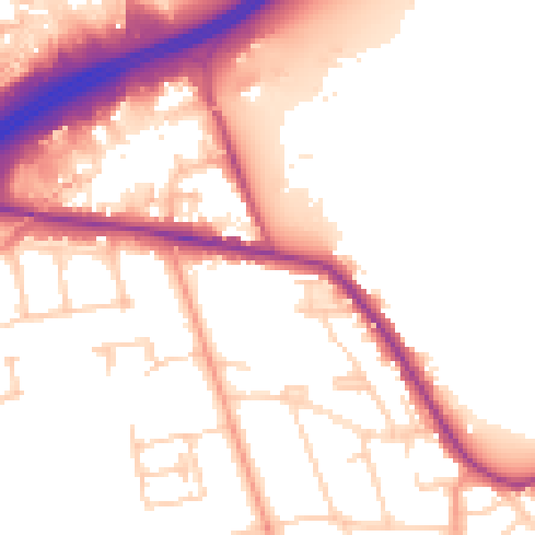 Daytime road noise heatmap for TW16 5BB