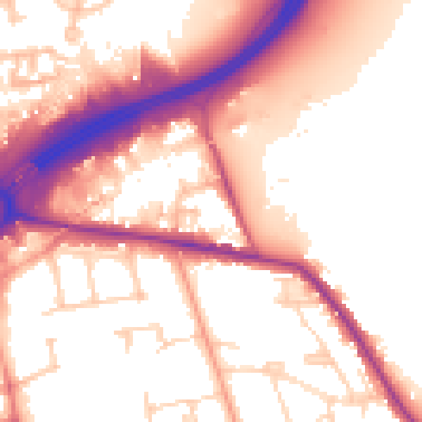 Daytime road noise heatmap for TW16 5BP