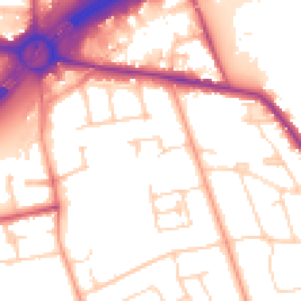 Daytime road noise heatmap for TW16 5DD