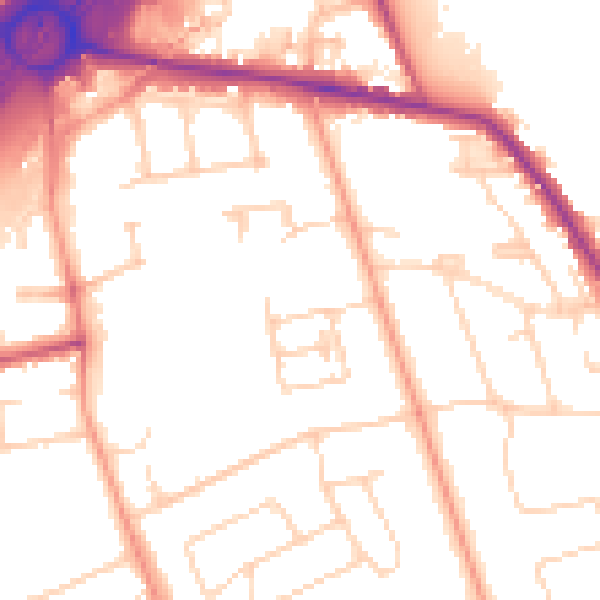 Daytime road noise heatmap for TW16 5DH