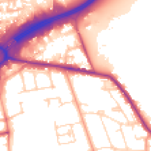 Daytime road noise heatmap for TW16 5DY