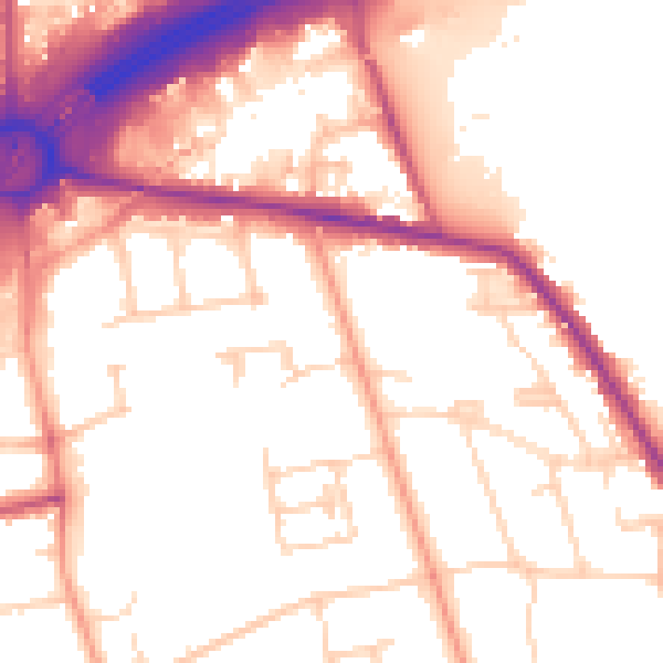 Daytime road noise heatmap for TW16 5EH