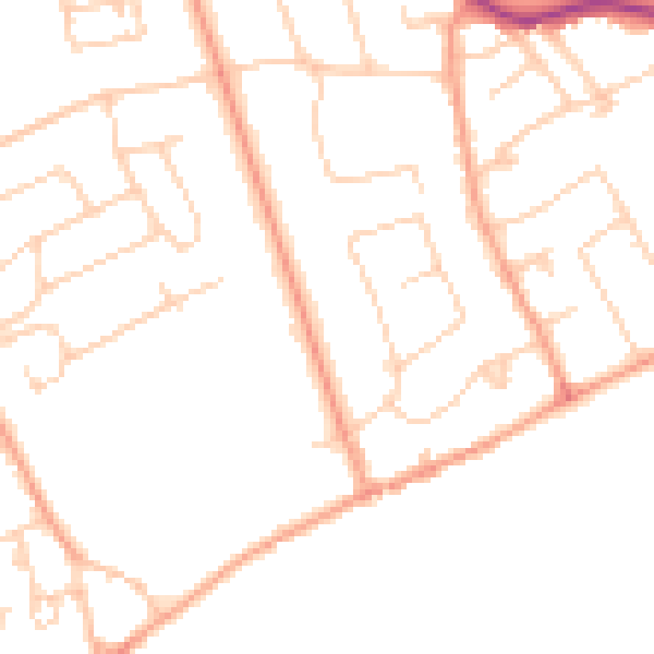 Daytime road noise heatmap for TW16 5ES