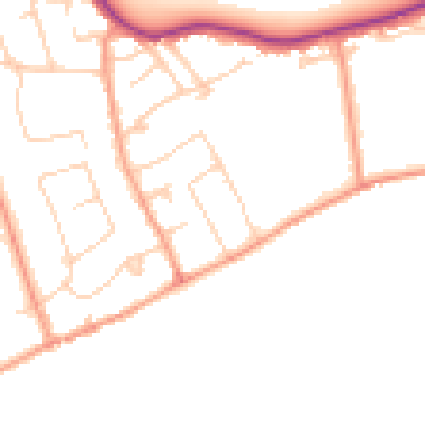 Daytime road noise heatmap for TW16 5LB
