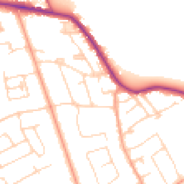 Daytime road noise heatmap for TW16 5LS