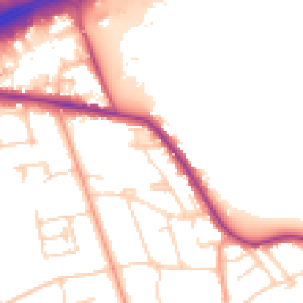 Daytime road noise heatmap for TW16 5NG