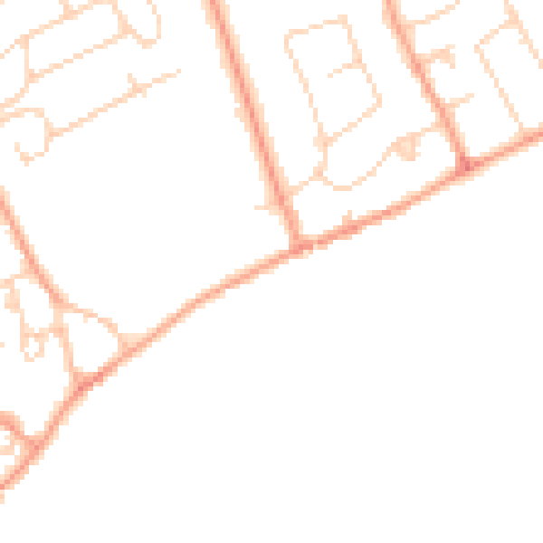 Daytime road noise heatmap for TW16 6AF