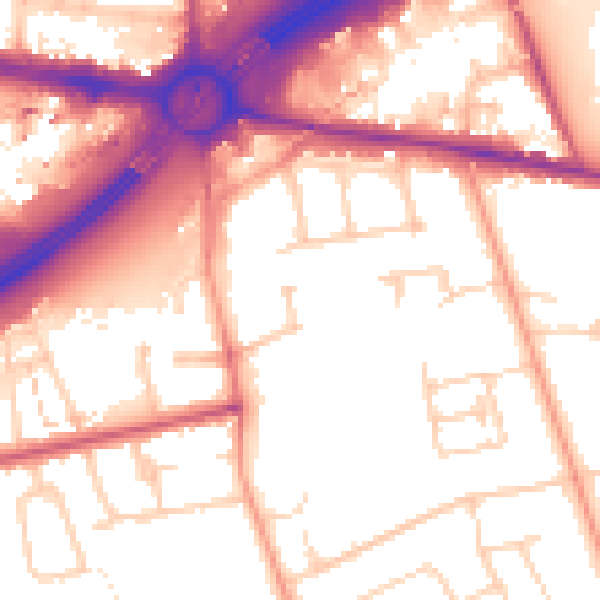 Daytime road noise heatmap for TW16 6BE