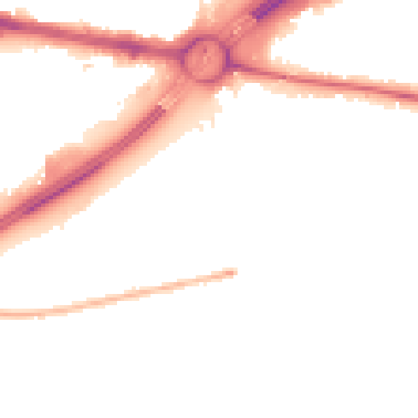 Night-time road noise heatmap for TW16 6PZ