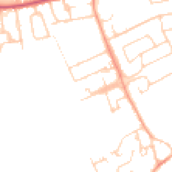 Daytime road noise heatmap for TW16 6QR