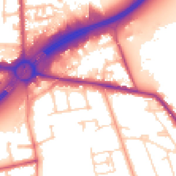 Daytime road noise heatmap for TW16 6SF