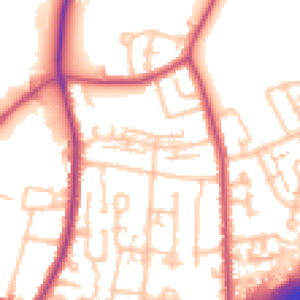 Daytime road noise heatmap for TW16 7PJ
