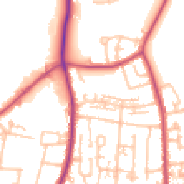 Daytime road noise heatmap for TW16 7PU