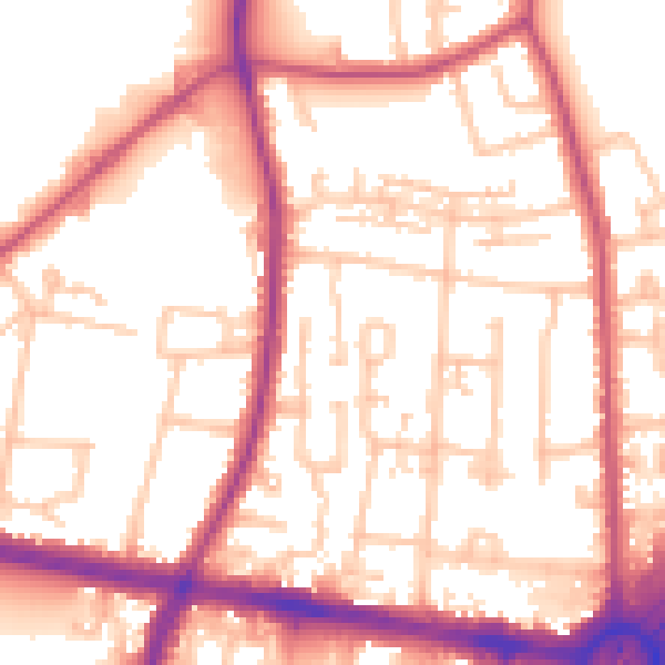 Daytime road noise heatmap for TW16 7QA