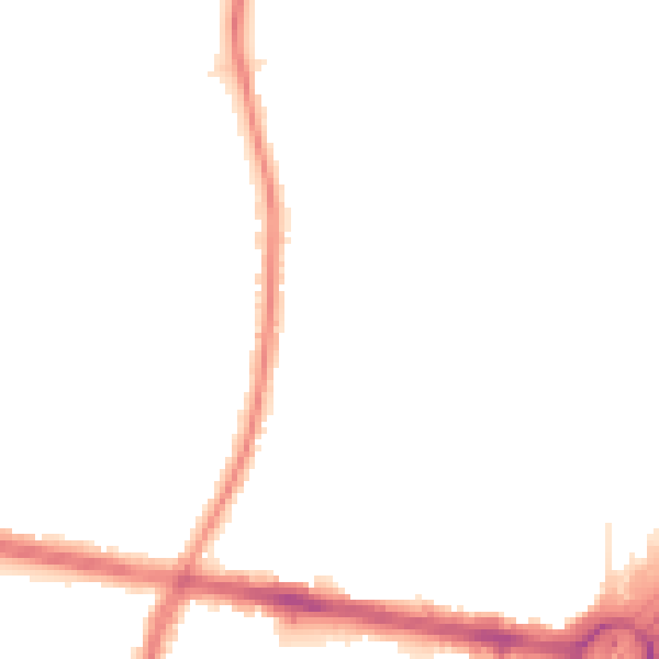 Night-time road noise heatmap for TW16 7QA