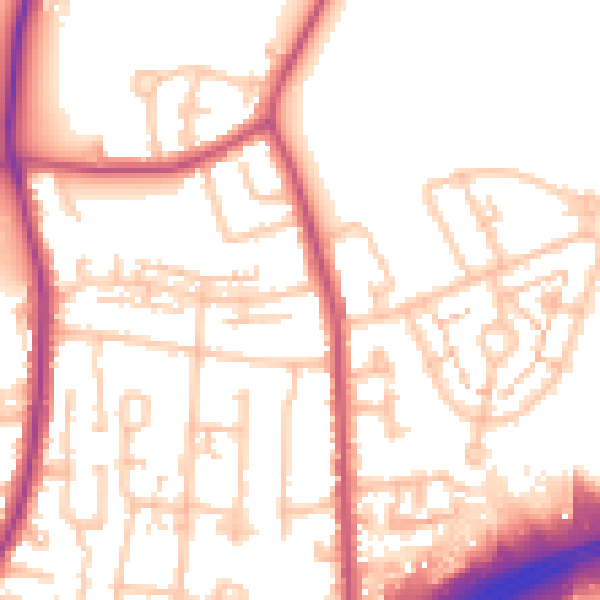 Daytime road noise heatmap for TW16 7RE