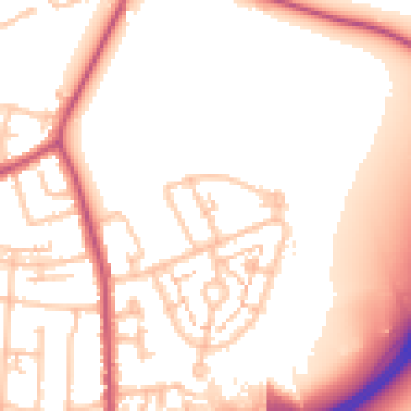 Daytime road noise heatmap for TW16 7RY
