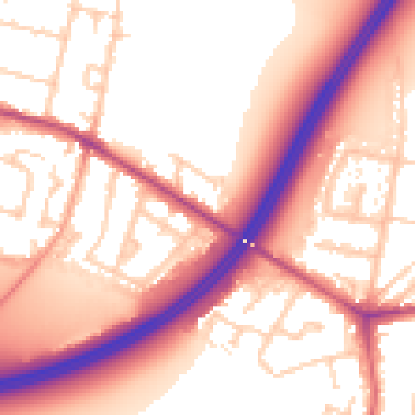 Daytime road noise heatmap for TW17 0AA