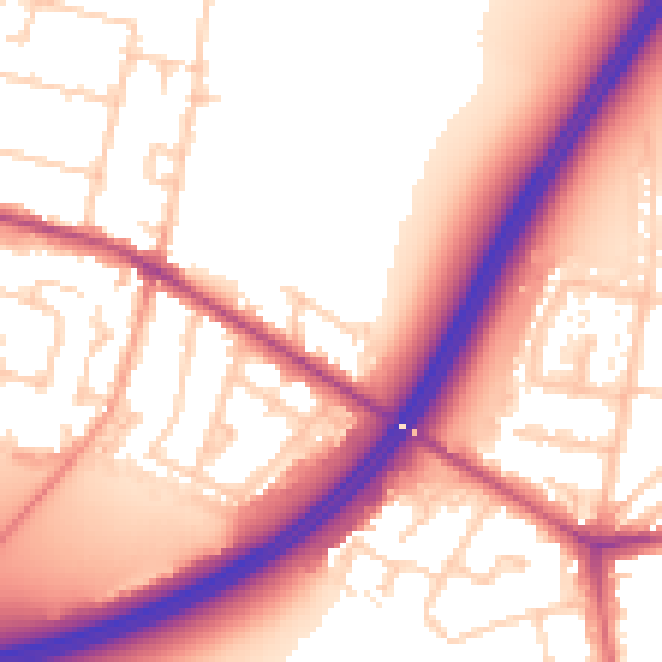 Daytime road noise heatmap for TW17 0AE
