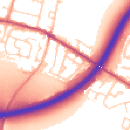 Daytime road noise heatmap for TW17 0BD