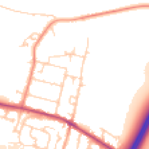 Daytime road noise heatmap for TW17 0DT