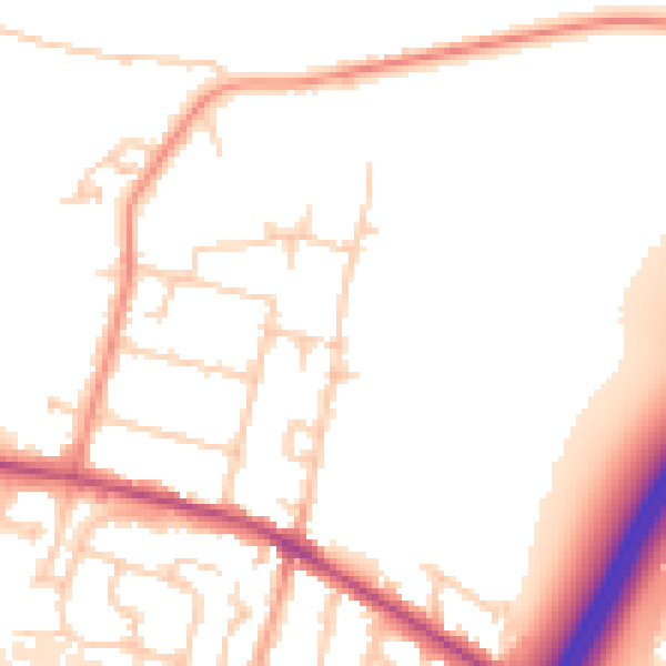 Daytime road noise heatmap for TW17 0EE