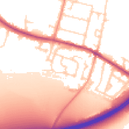 Daytime road noise heatmap for TW17 0HX