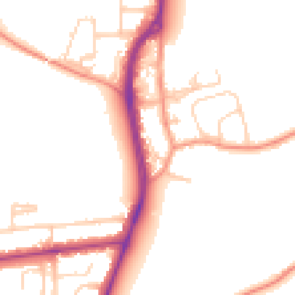 Daytime road noise heatmap for TW17 8RT