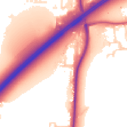 Daytime road noise heatmap for TW17 8SS