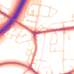 Daytime road noise heatmap for TW17 9AP