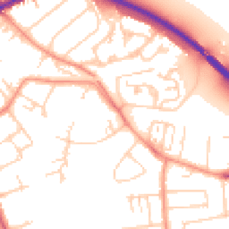 Daytime road noise heatmap for TW18 1AA