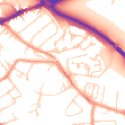 Daytime road noise heatmap for TW18 1AB