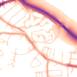 Daytime road noise heatmap for TW18 1AH