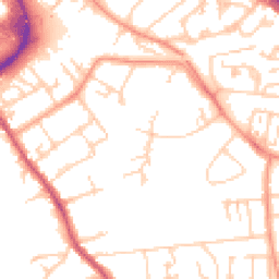 Daytime road noise heatmap for TW18 1AJ
