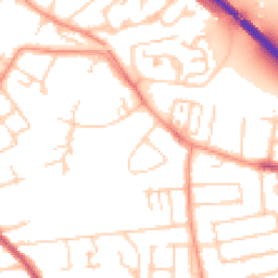 Daytime road noise heatmap for TW18 1AN