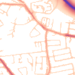 Daytime road noise heatmap for TW18 1AP