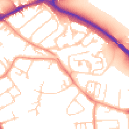 Daytime road noise heatmap for TW18 1BD