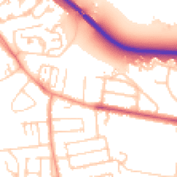 Daytime road noise heatmap for TW18 1BX