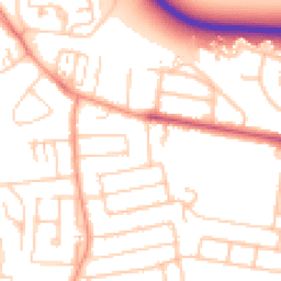 Daytime road noise heatmap for TW18 1DA