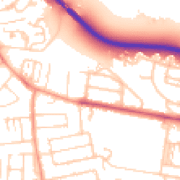 Daytime road noise heatmap for TW18 1DN