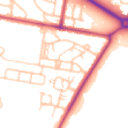 Daytime road noise heatmap for TW18 1JU