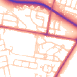 Daytime road noise heatmap for TW18 1PX