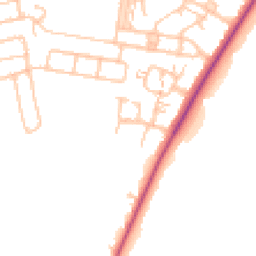 Daytime road noise heatmap for TW18 1QX
