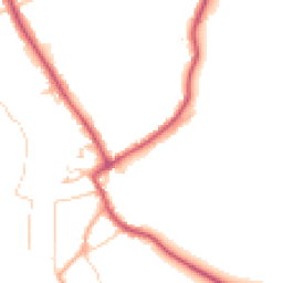 Daytime road noise heatmap for TW18 1SB